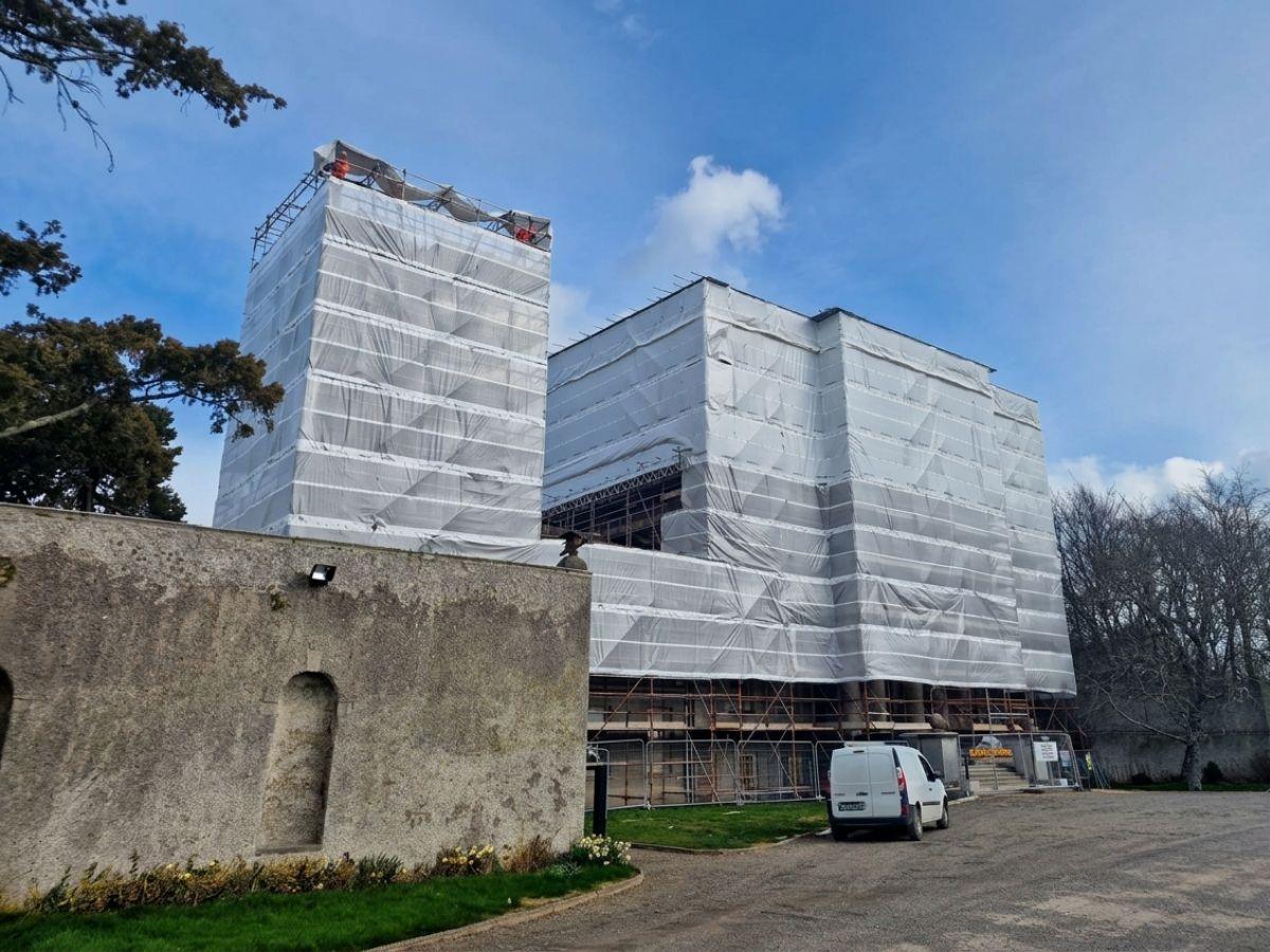 Scaffolding contractors working on a Dublin project